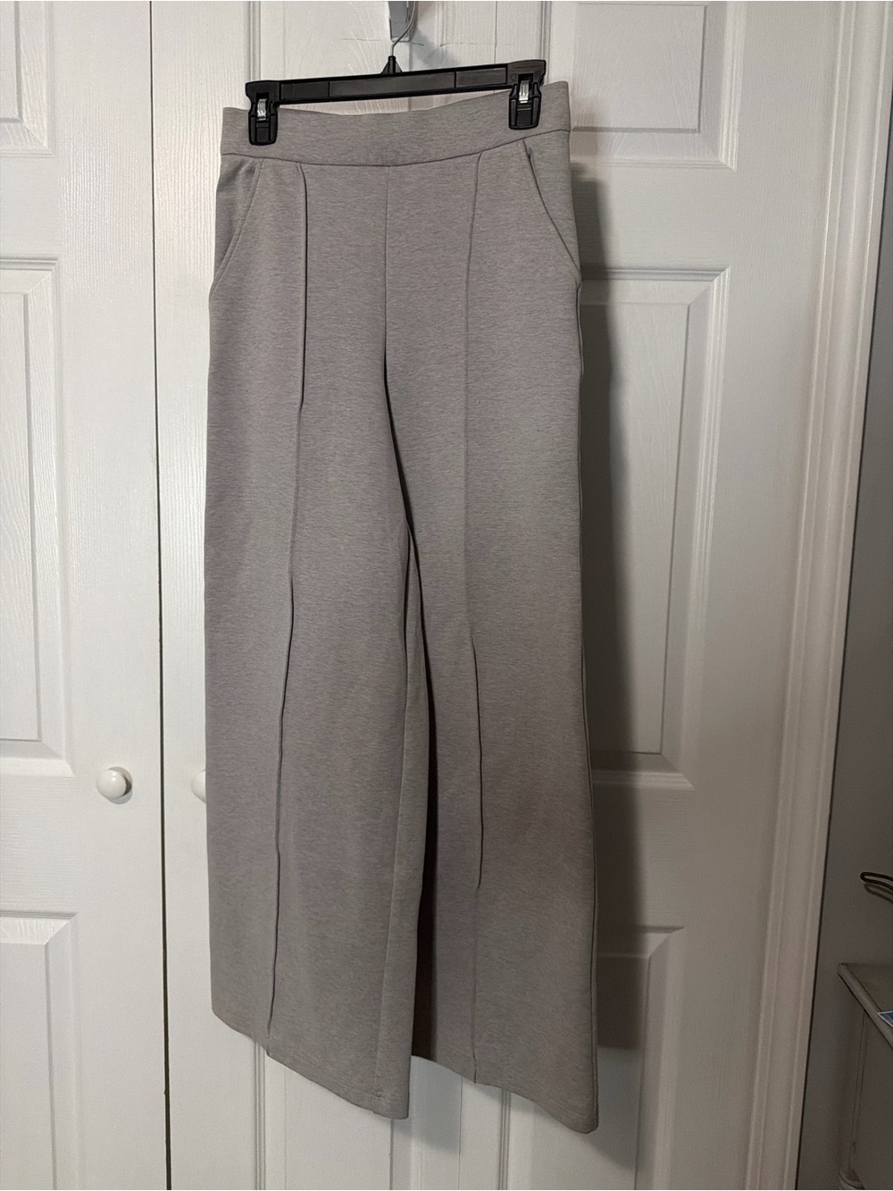 Lee Wide Leg Pants Gray Heather Stretchy Pull-On Y2K Style